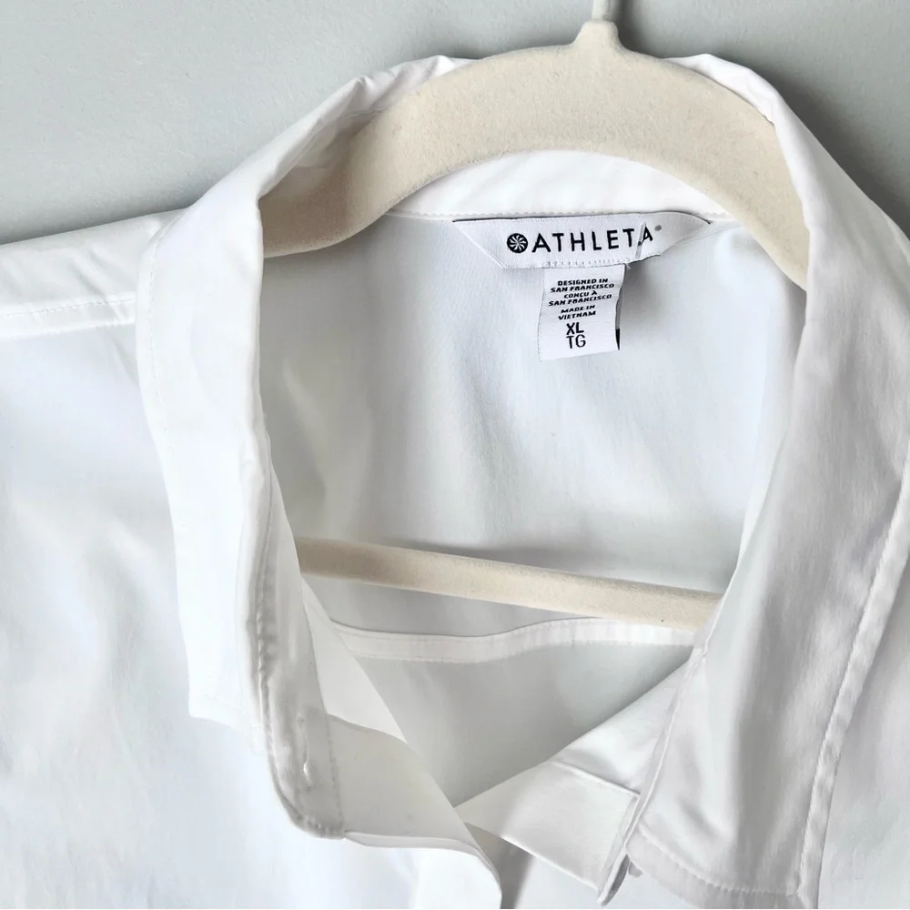 Athleta Midday Ultra Cropped Shirt | White | Size XL